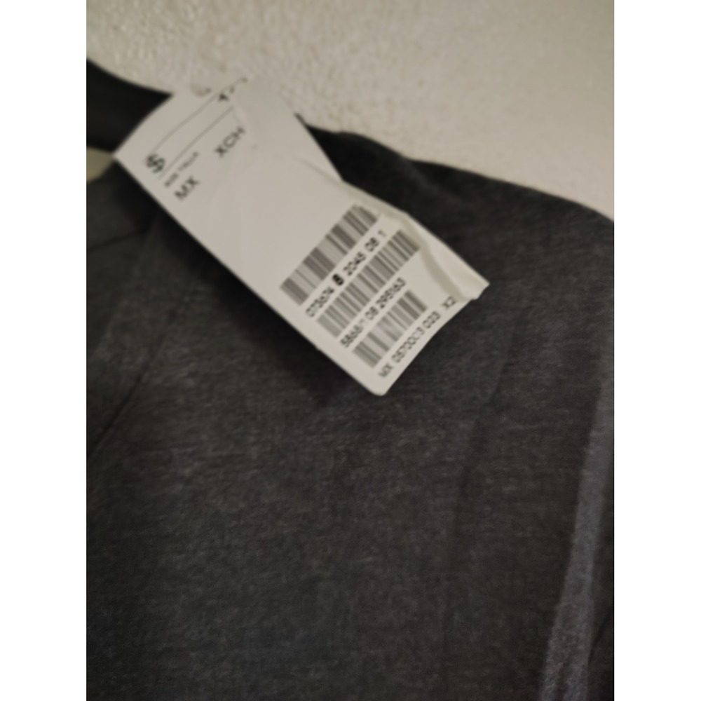 HM Mens V-Neck T-Shirt Slim Fit Charcoal Gray Heather Short Sleeve EUR L NWT - Picture 2 of 4